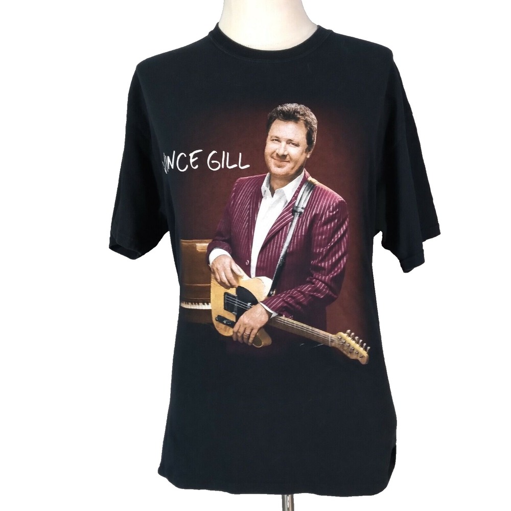 Vince Gill Shirt Mens XL Black Guitar Slinger Country Music Tour Graphic Tee